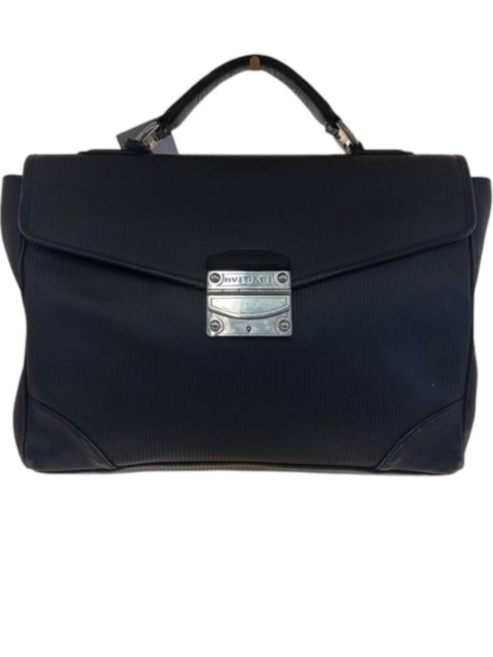502166CR C1 Bvlgari Hand Bag Black Leather